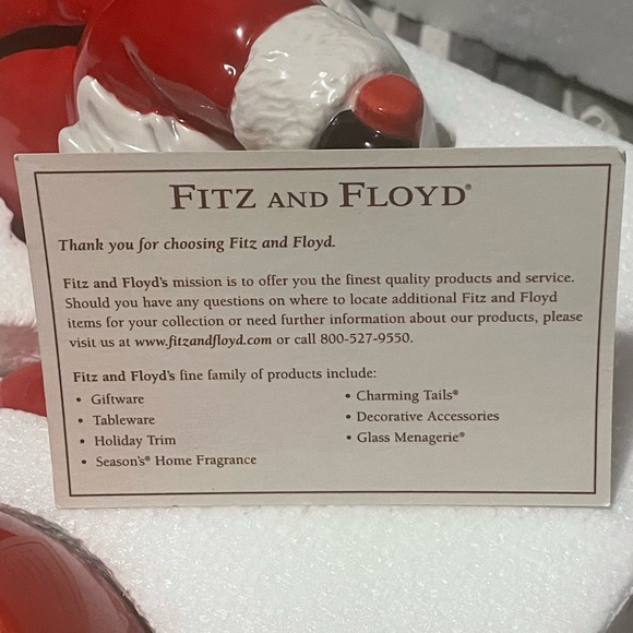 Fitz and Floyd Santa on a Motorcycle Cookie Jar limited edition rare Christmas - Picture 11 of 13